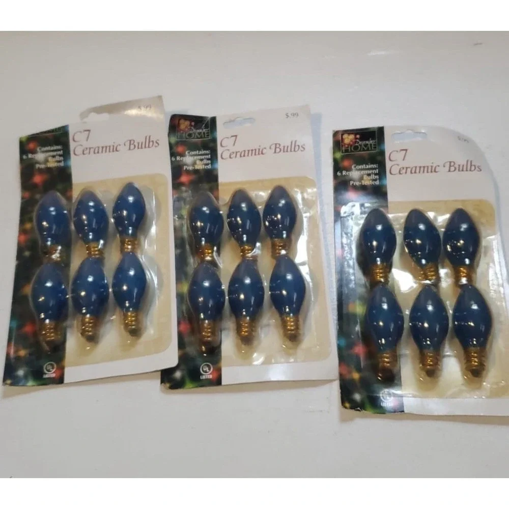C7 Blue Ceramic Coated‎ Replacement Christmas Bulbs Party Holiday Wedding